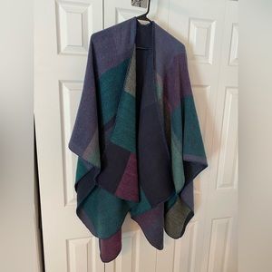 Jewel tone large cozy blanket shawl